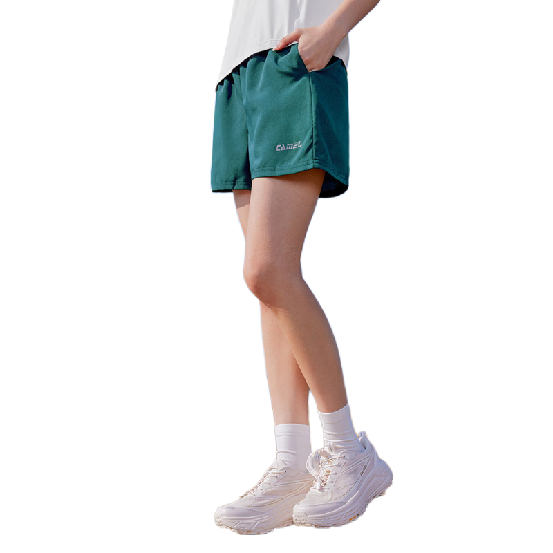 CAMEL Quick-Dry Women's Sports Shorts Casual Breathable Woven Five-Point Pants J0S1UL8125-2 Teng Green L