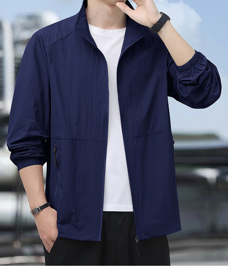 ROMON Men's Summer Sunscreen Jacket Ice Silk Lightweight Skin Jacket Outdoor Fishing Casual Coat 2518 Army Green 2XL 21