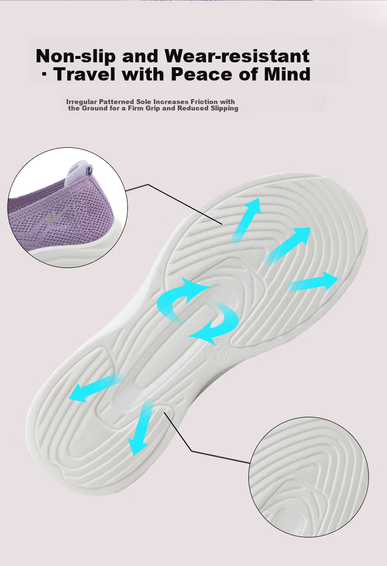 Warrior Mom Shoes Comfortable Walking Shoes Non-Slip Soft Sole Elderly Women's Sports Old Beijing Cloth Shoes 1505 Purple Size 36 5