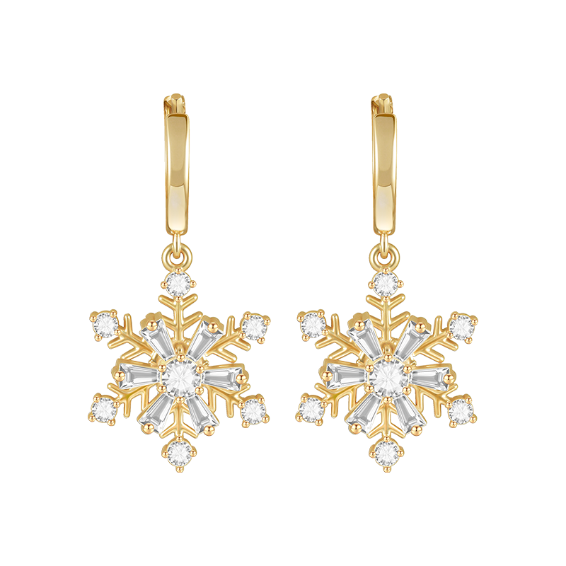Disney Snowflake Love Earrings Luxury Niche Women's Birthday Gift Jewelry for Girlfriend and Best Friend