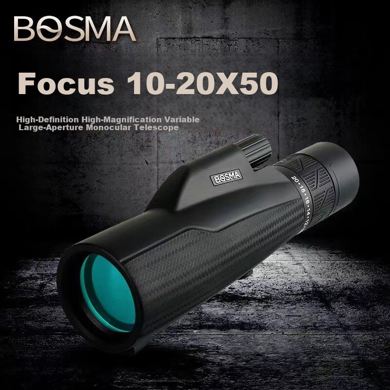 BOSMA Focus 10-20x50M Monocular Telescope High-Definition High-Power Low-Light Night Vision Outdoor Concert Travel Viewing