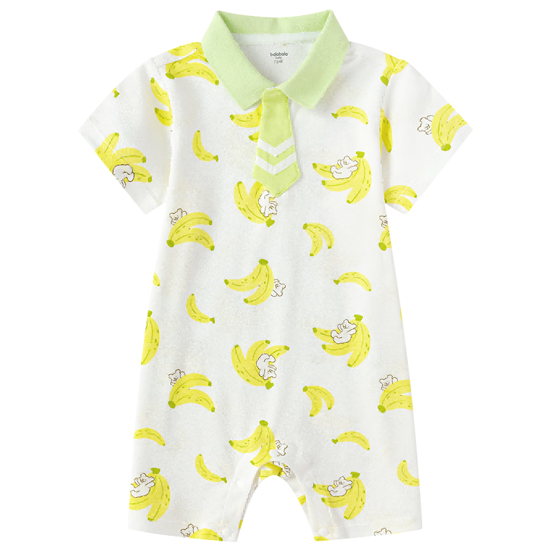 Balabala [balaOne] Baby Romper Infant Jumpsuit 2026 Polo Collar Gentleman Style Fashionable