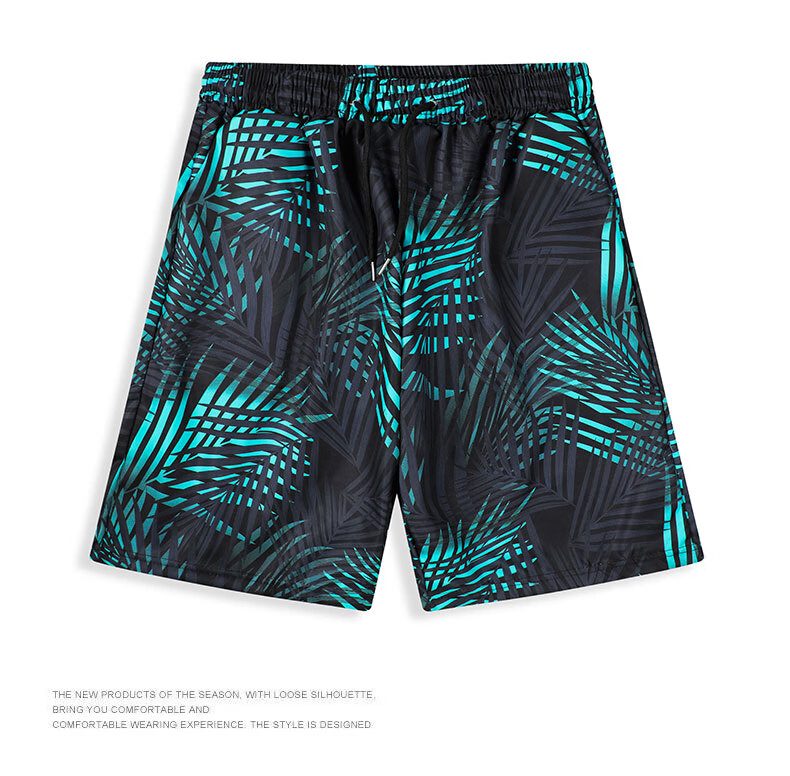 NASA GISS Men's Summer Loose Quick-Dry Beach Shorts Swim Trunks Water-Resistant Surfing Swimming Shorts Blue 2XL 6