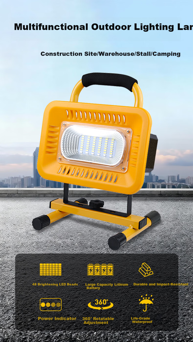 MAX LOAD Rechargeable Portable Ultra-Bright Outdoor Camping Emergency Power Outage Long-Lasting Handheld Floodlight 1