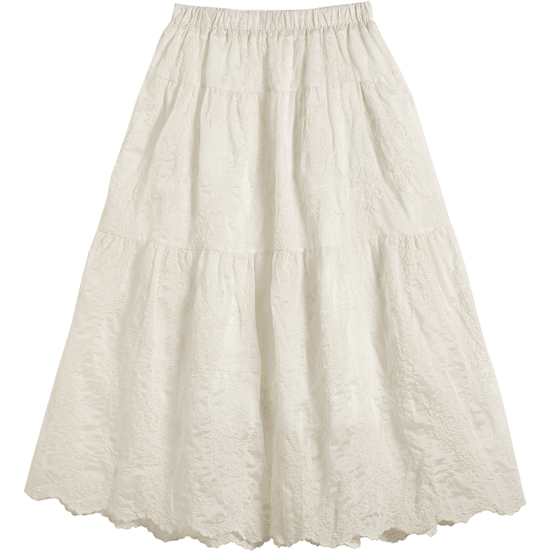 Demana [Lyocell] Spring National Style New Chinese Elastic Waist Jacquard A-Line Slimming Concealment High-End Women's Skirt