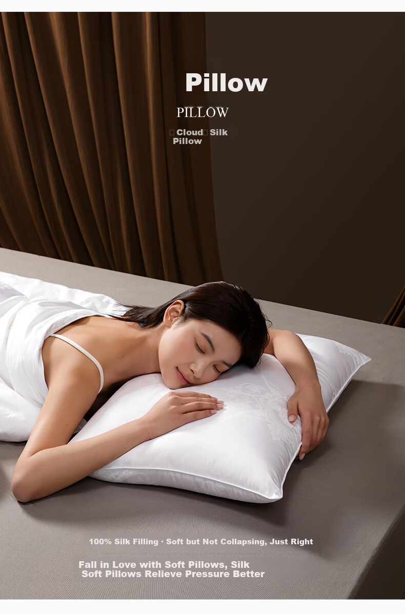 Silk Empress 100% Mulberry Silk Pillow Cervical Pillow Sleep Aid Medium-Low Height Single Home Use Comfortable Pillow Low Height 2