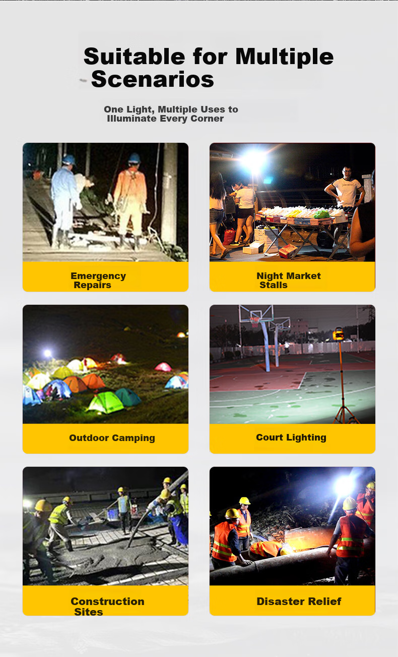 MAX LOAD Rechargeable Portable Ultra-Bright Outdoor Camping Emergency Power Outage Long-Lasting Handheld Floodlight 2