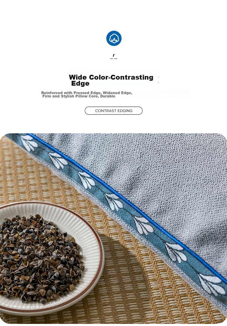 YALU & FREEDOM Buckwheat Pillow, 100% Pure Buckwheat Hull Pillow Core, Adult Sleeping, 5 Jin (2.5 Kg), Removable And Washable, 46x72cm, Pure Gray 14