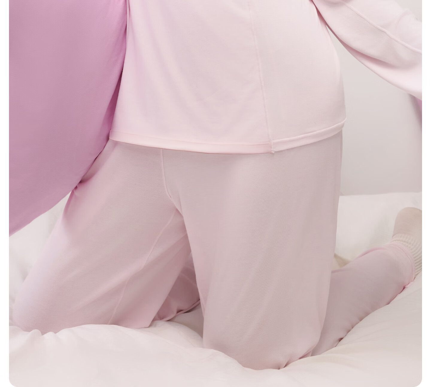 Youkeshu [Meng Ziyi Same Style] Sen Modal Summer Long Sleeve Cool Chest Pad Pajama Set for Women and Men 18