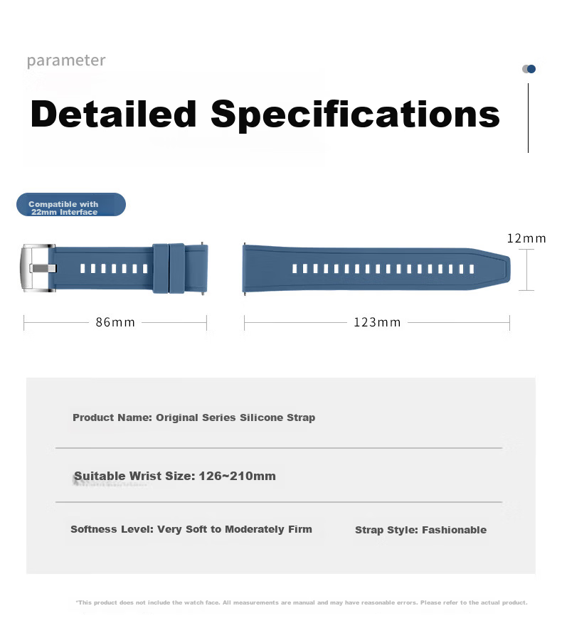 XUANDAI Spruce Green 22mm Push-Button Silicone Watch Strap Compatible with Huawei WATCH GT5 GT4, Skin-Friendly Breathable Liquid Silicone Wear-Resistant Pin Buckle Wristband 1