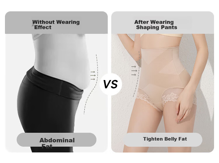 Tingmei Summer Thin High-Waist Lace Light Compression Abdomen Control Hip Lift Double Cross Structure Waist Shaping Pants 4