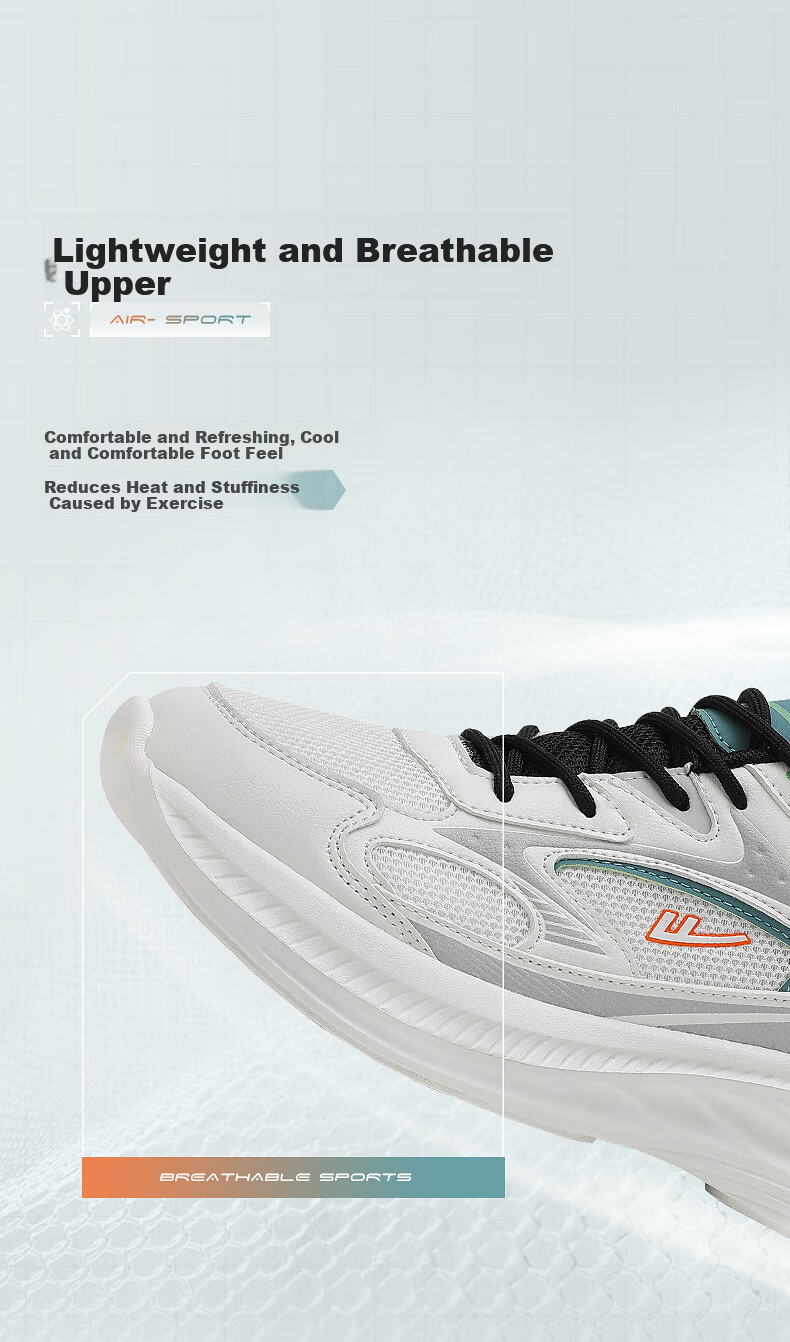 Warrior Official Men's Sports Shoes 2026 Summer New Thick Sole Breathable Casual Shoes White Light Gray Size 41 8