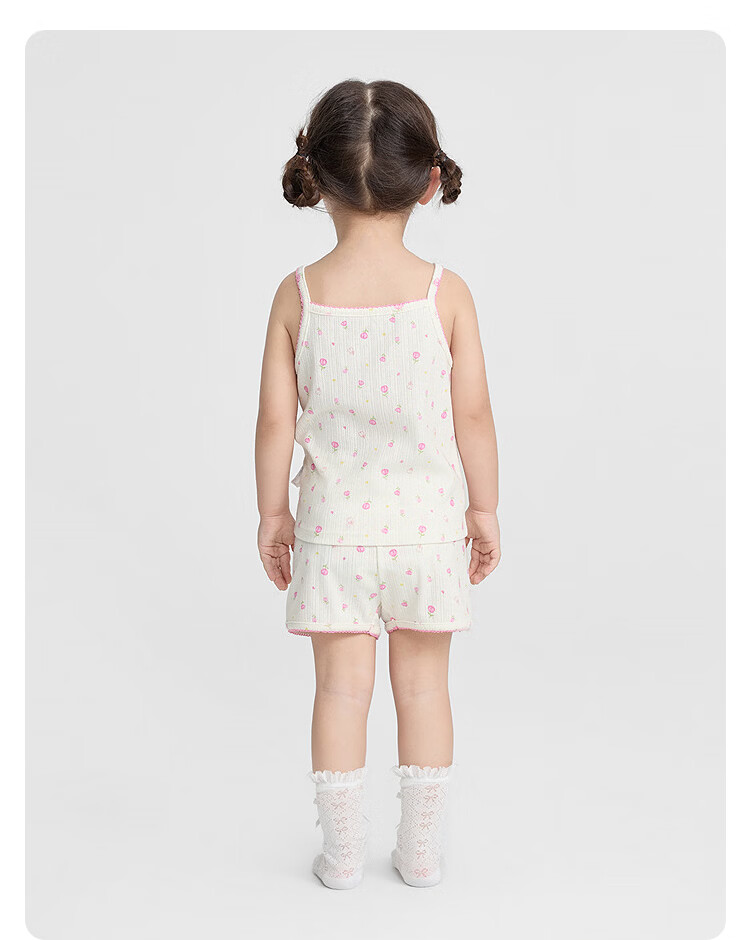 Balabala Baby Vest Set Summer Air-Conditioned Clothing Children's Pajamas Toddler Girls' Homewear Sleeveless Camisole 13