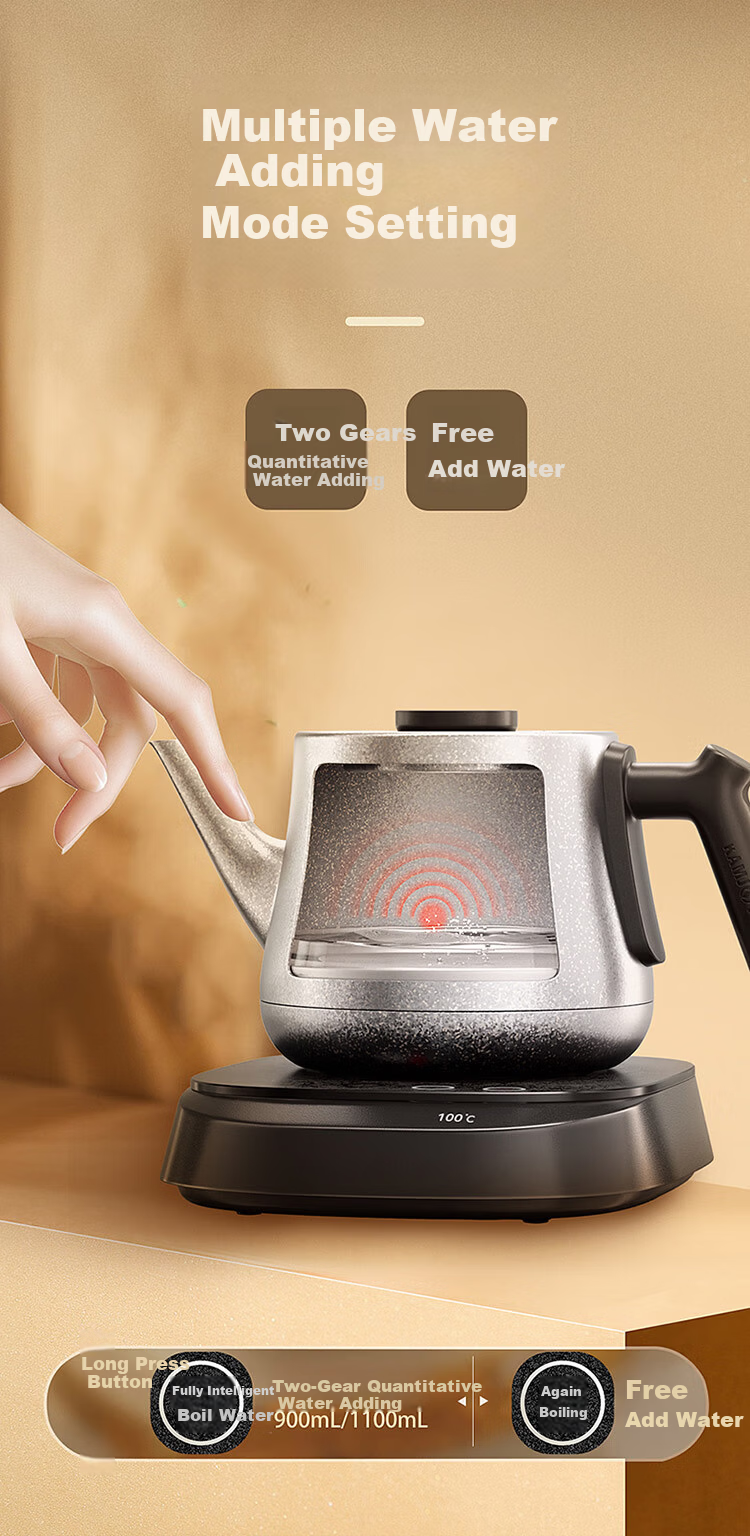 KAMJOVE Pure Titanium Electric Kettle Fully Automatic Bottom Water Supply Electric Kettle New Model Temperature Control Integrated Automatic Electric Kettle AI-95 for Boiling Water and Brewing Tea 21