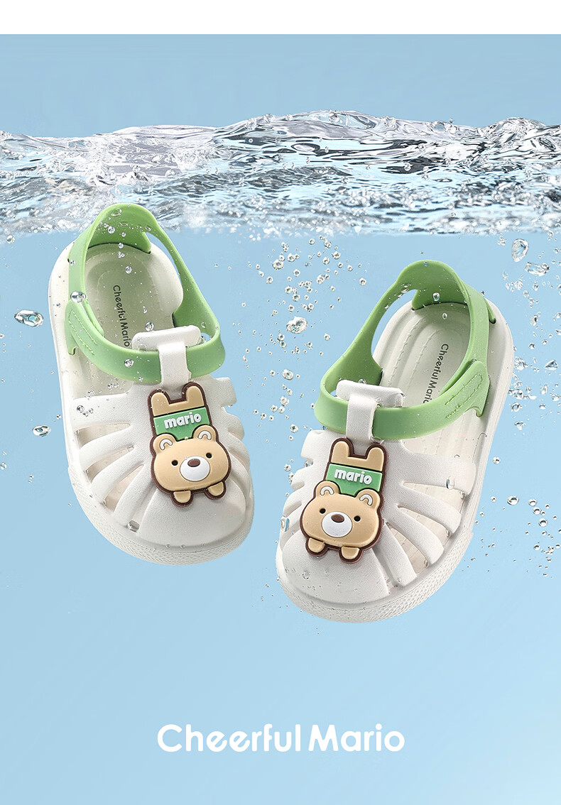Cheerful Mario 2026 New Kids Open-Toe Sandals Girls Summer Breathable Baby Toddler Bath Shoes Boys 1-3 Years Beach Sandals 28