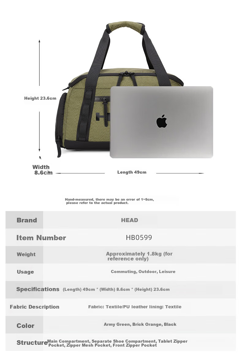 HEAD Travel Bag Multifunctional Tennis Racket Bag Large Capacity Badminton Racket Shoulder Bag Unisex Fitness Business Sports Bag 4