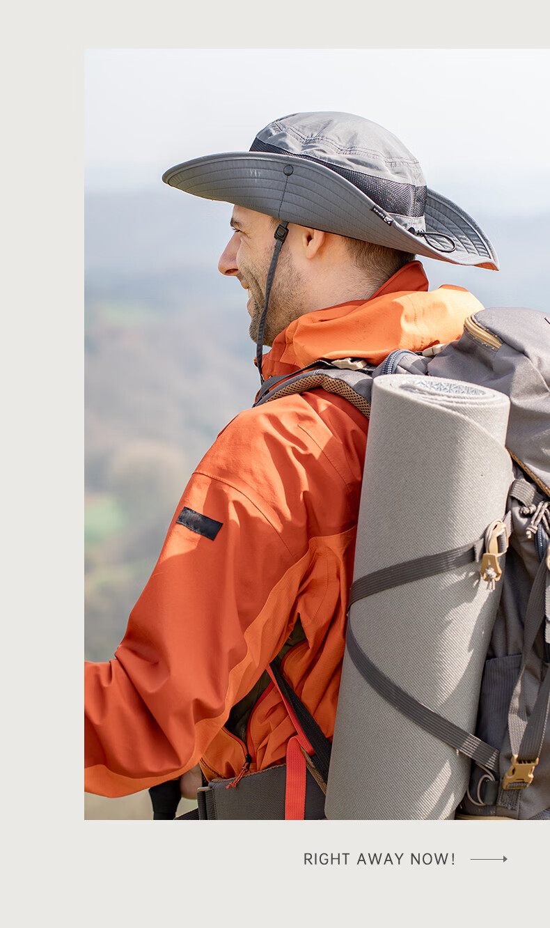 TOPEX Outdoor Wide Brim Hiking Hat for Men Summer Mountaineering Fishing UV Protection Breathable Quick-Dry Bucket Hat 19