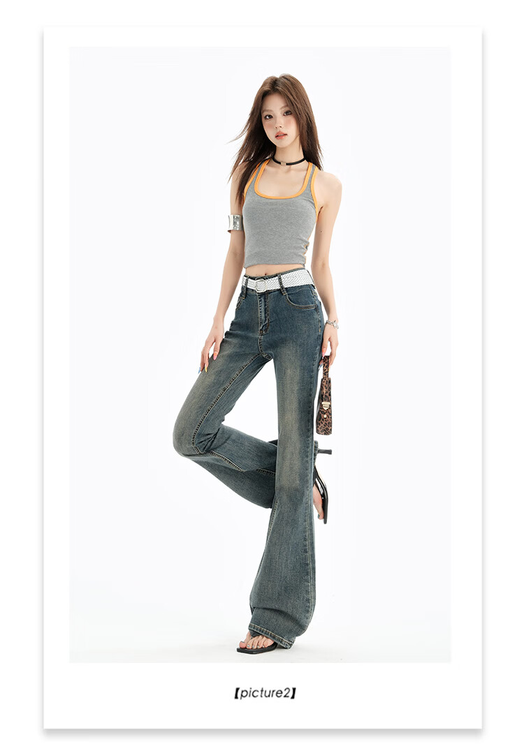 Pierre Cardin Women's Winter Denim Jeans Simple Soft Breathable Casual Slim Fit Straight Wide Leg Retro Blue M 34