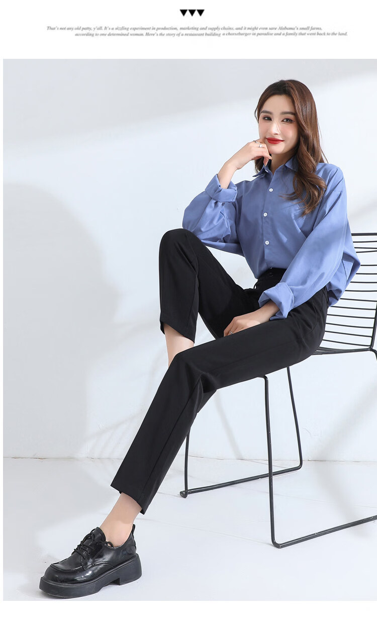 Langsha Women's Black Suit Pants New Small Size Casual Loose Slim Harem Work Office Formal Trousers 7