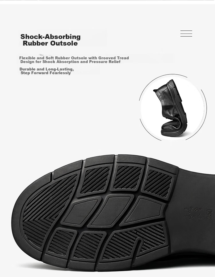Spider King Men's Leather Business Casual Shoes Spring Autumn Soft Sole Black 41 2