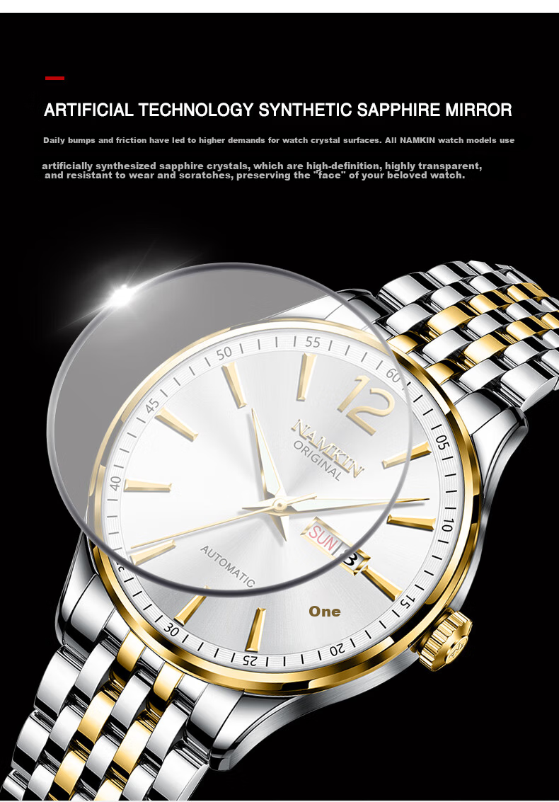 NAMKIN Top 10 Brand Men's Mechanical Watch Fully Automatic Imported Movement Waterproof Luminous Black Dial 8882 8