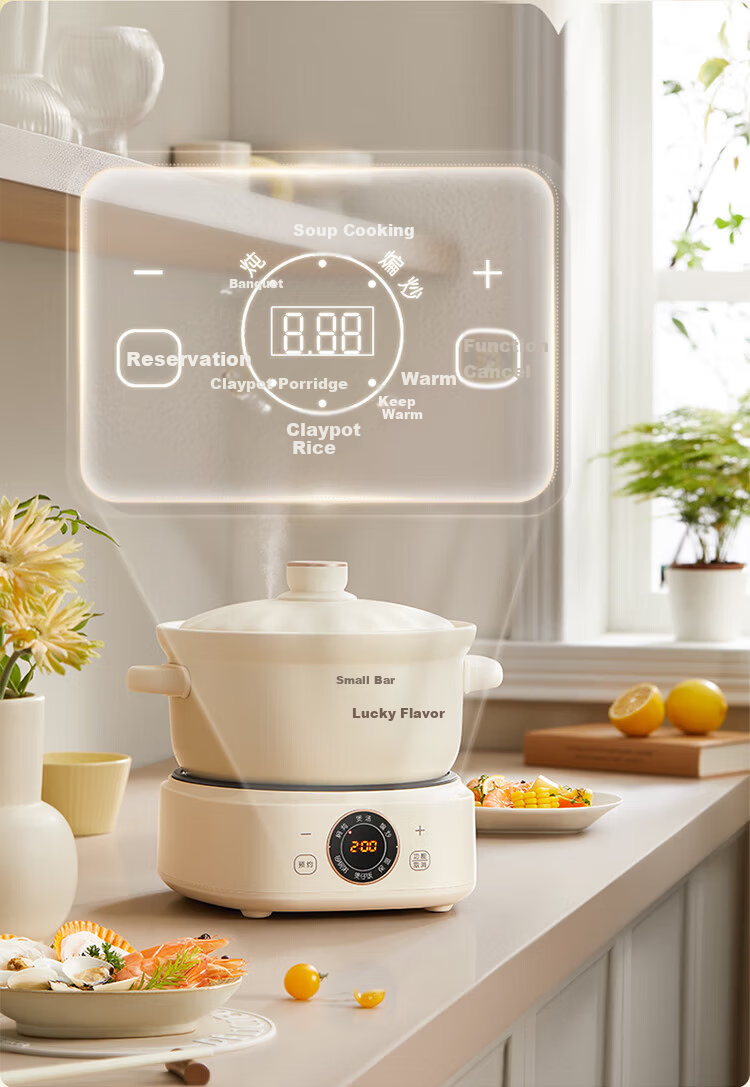 Bear Electric Clay Pot Electric Stew Pot Soup Cooker Health Porridge Cooker 3-4 People Split Electric Clay Pot DSG-D30S1 3L High Heat Quick Stew [Off-White] 13