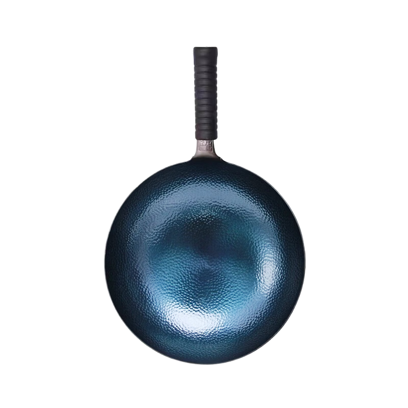 Jinweide Zhangqiu Hand-Forged Iron Wok Non-Coated Non-Stick Home Cooking Frying Pan Fish Scale Pattern