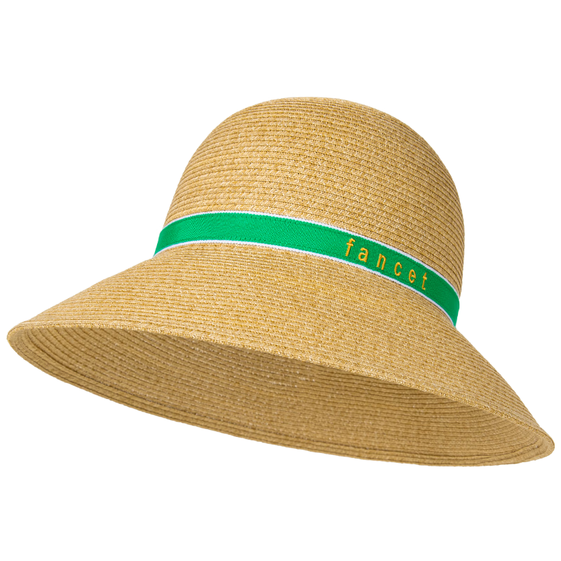 FANCET Women's Summer Straw Hat French Elegant Fisherman Hat Wide Brim UV Protection Beach Vacation Sun Hat