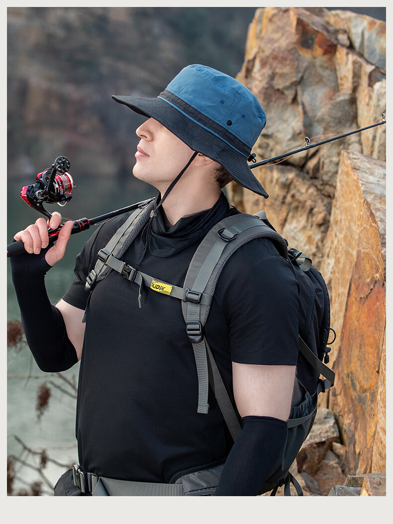 TOPEX Large Brim Bucket Hat for Men Water-Repellent Summer Outdoor Fishing Hat Breathable UV Protection Hiking Mountaineering Cap 25