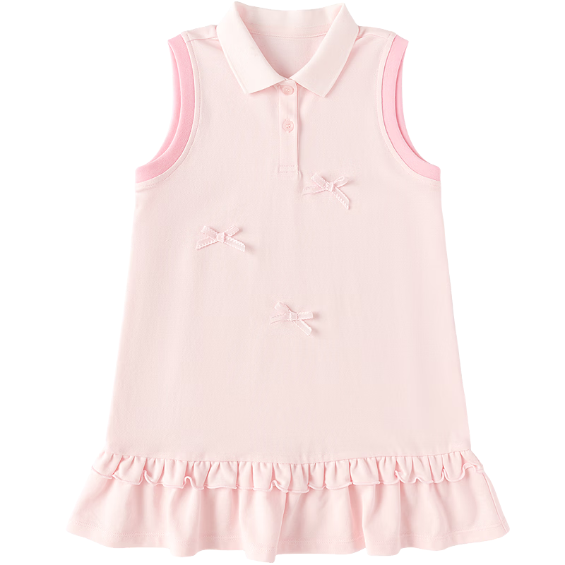 Balabala [balaOne] Girls' Dress Children's Summer Cool Knit Dress 2026 New Arrival