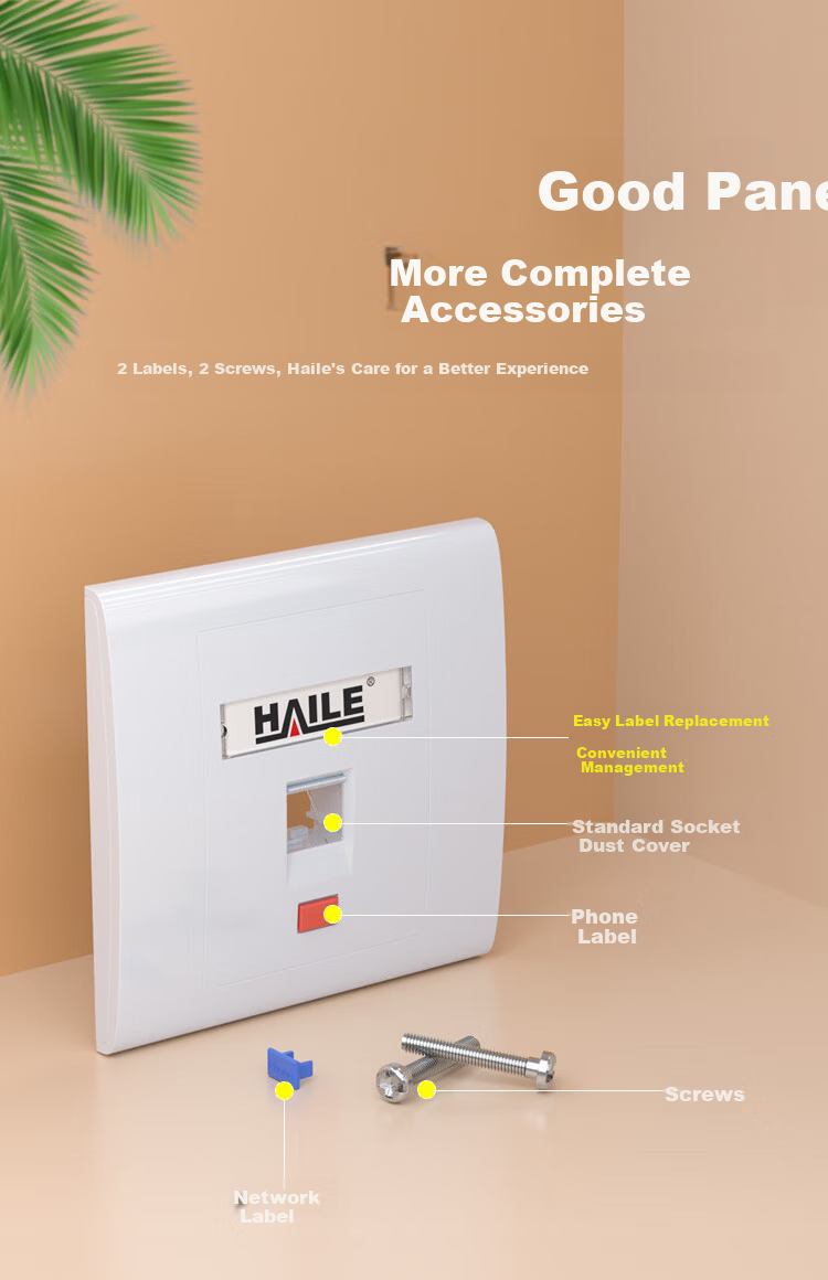 HAILE Haile Network Panel Set HT-861C6 Single Port Panel + Category 6 Network Module 7