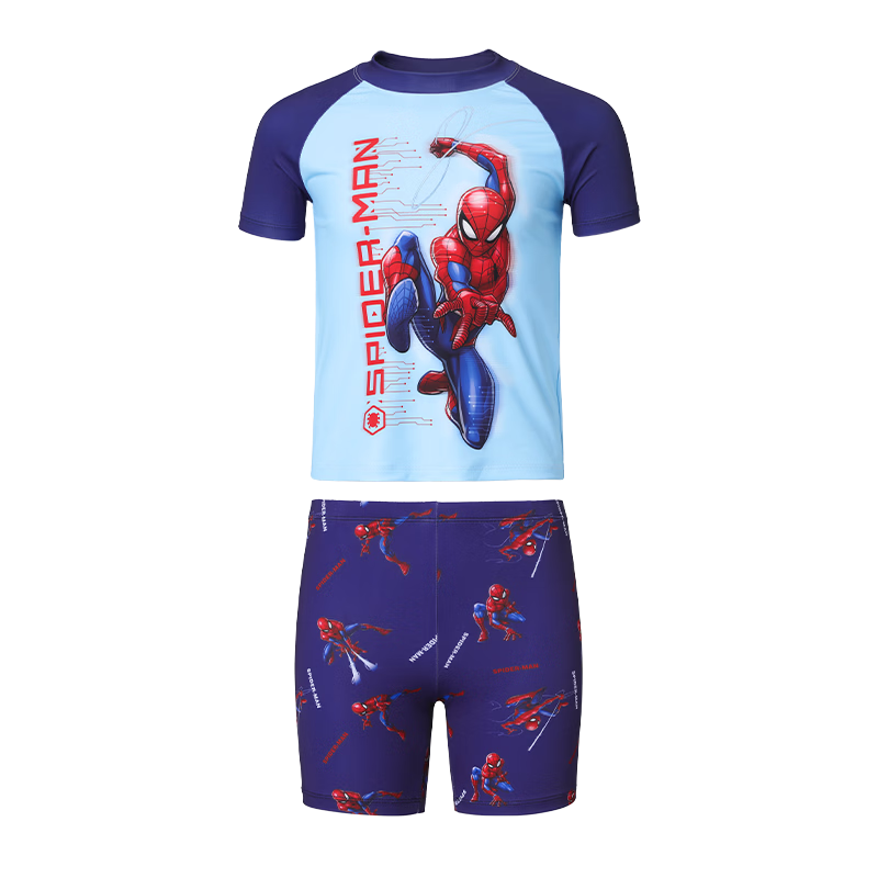 Disney Boys' Two-Piece Swimsuit Spiderman Blue Water Park Swimwear D36552S2G Size 120