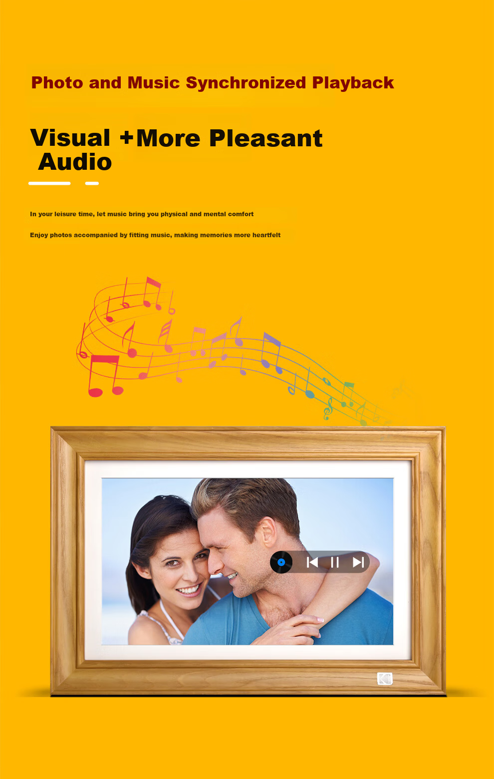 KODAK 141 Digital Photo Frame 14.1-inch HD Touchscreen Photo and Video Player Natural Wood Color 9