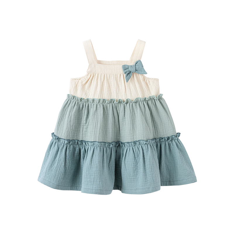 Babylove Baby Girl Summer Dress Pure Cotton Gauze French Style Cake Dress Infant Spliced Strap Dress Summer Wear