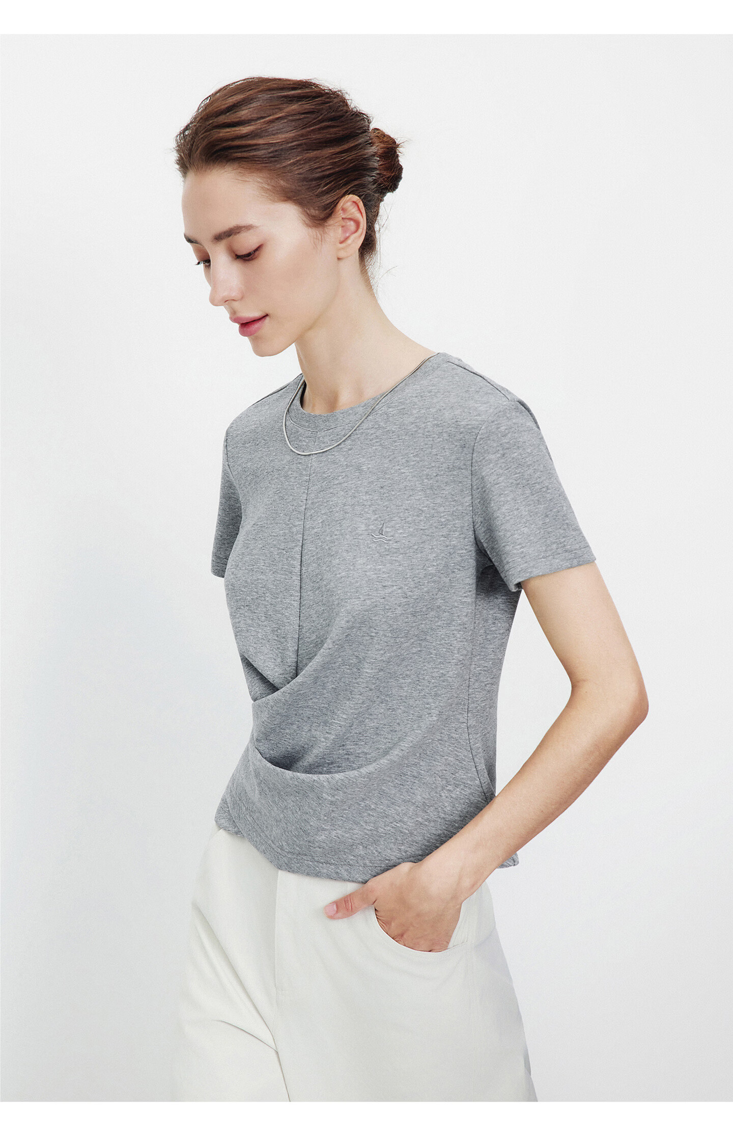 Navigare Italian Small Sailboat Design Women's Top 26 New Slim Fit Pleated Short Sleeve T-Shirt 2325506506 10