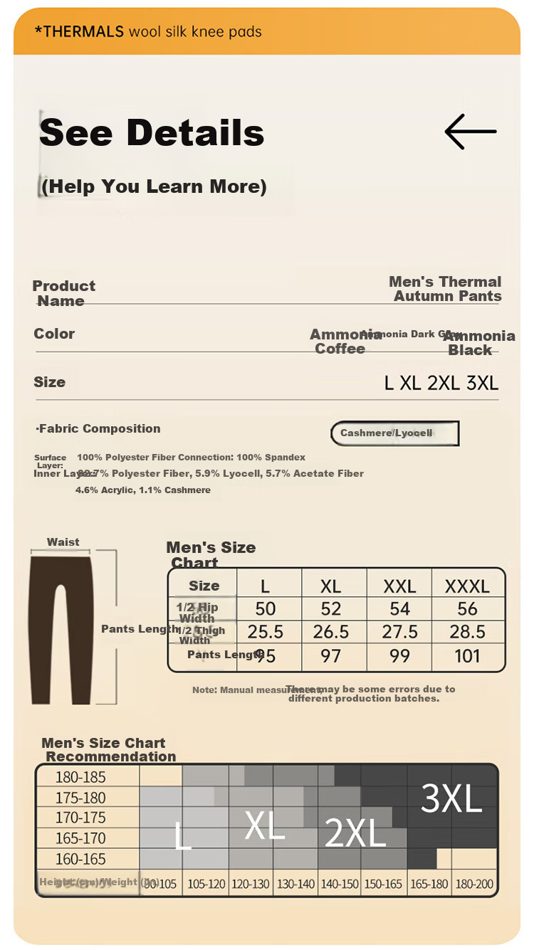 Bingxue Kapok Men's Cashmere Thermal Pants Warm Fleece Heating Antibacterial Seamless Silk Knee Support Thickened Autumn Trousers 2025 New Edition 12