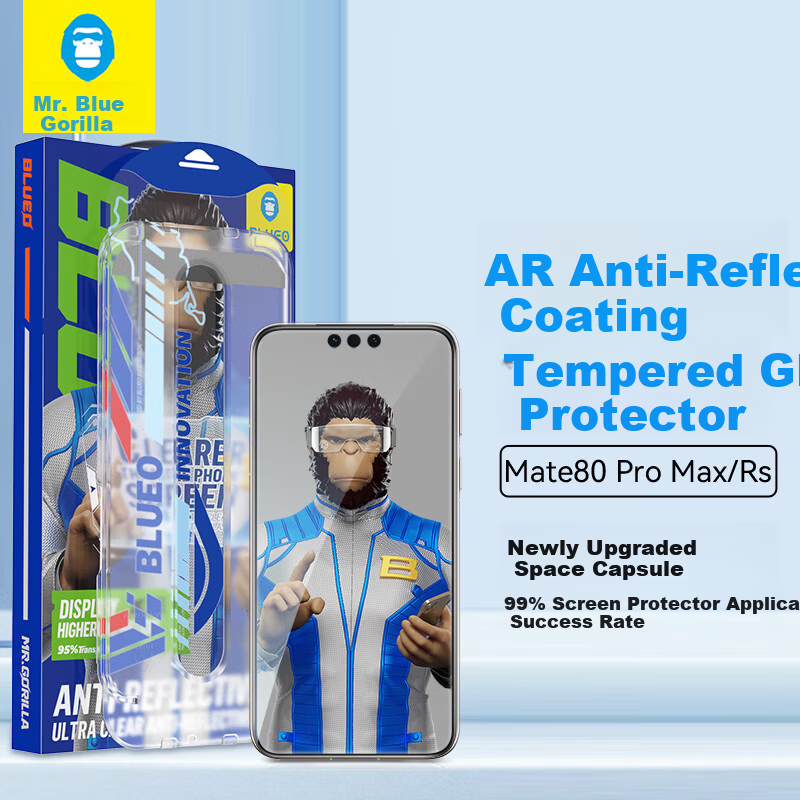 Mr. Blue Ape [Zeiss T* AR Coating] Huawei Mate 80 Pro Max Screen Protector Mate 80 RS Extraordinary Master Tempered Glass Film Scratch-Resistant Anti-Fingerprint Dust-Free Installation
