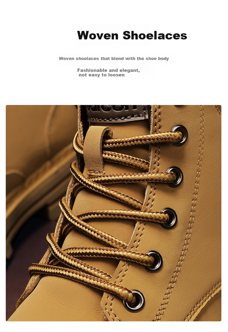 Yierkang Martin Boots Autumn And Winter Men's Retro High-Top Yellow Boots, Durable Outdoor Casual Work Boots Versatile Shoes for Me 3