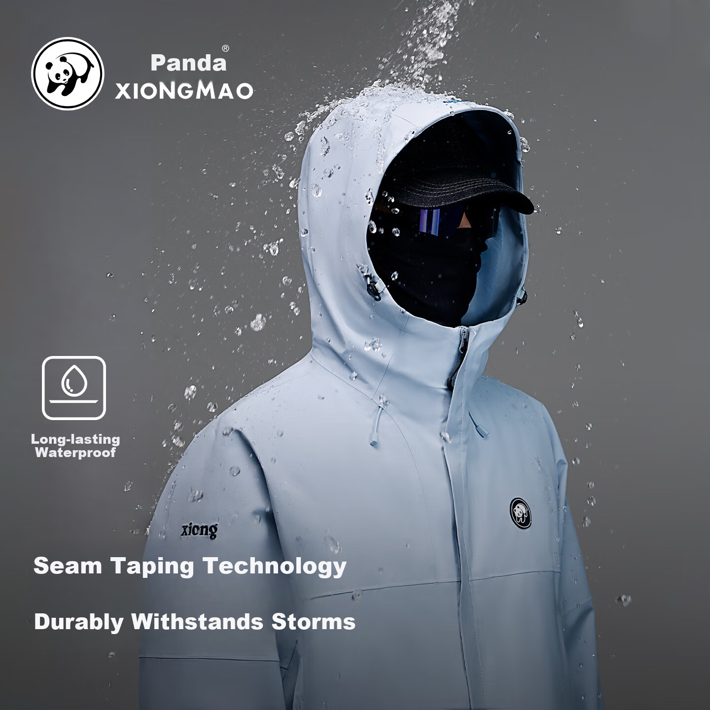 Panda [Rain Shell MAX] 3-in-1 Goose Down Liner Waterproof Jacket Unisex Cold-Resistant Warm Autumn Winter Hiking Coat B297, XS