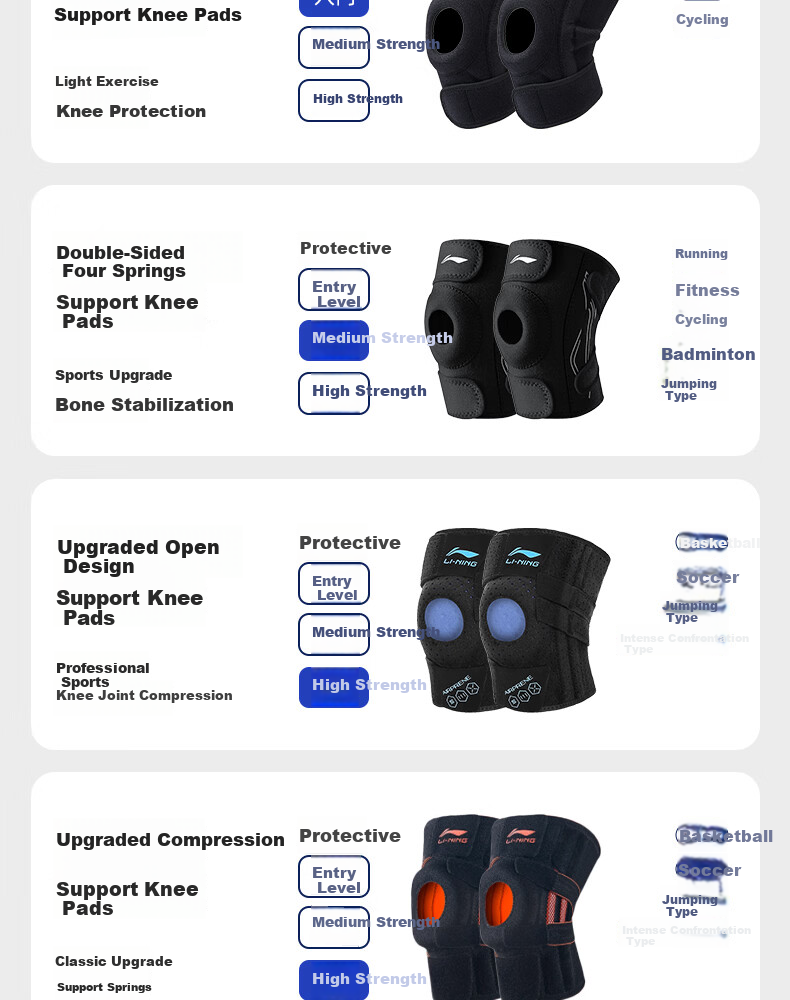LI-NING Knee Brace for Meniscus Injury, Sports Joint Synovitis, Effusion, Patellar Ligament Support, Unisex Running and Basketball Protective Gear 24