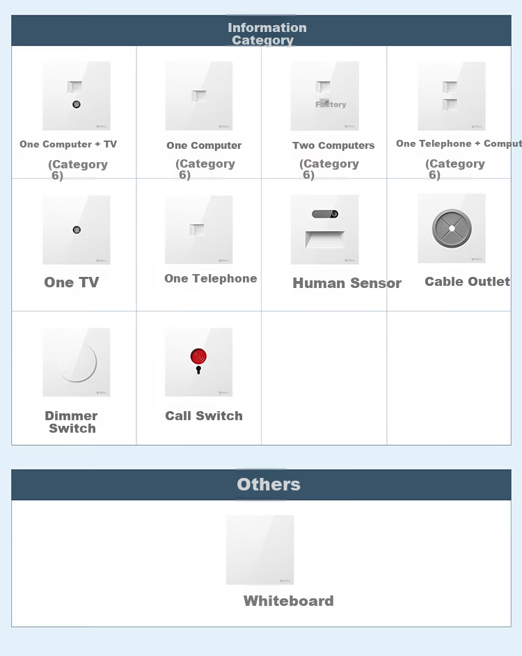 BULL G57 Butterfly Ultra-Thin Single Multi-Control Switch Large Panel G57K134 Glossy White Flush Mount 8