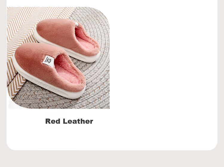Paul Frank Cotton Slippers Unisex Autumn Winter Indoor Home Warm Plush Thick Sole Non-slip Couple Slippers White Size 38-39 10