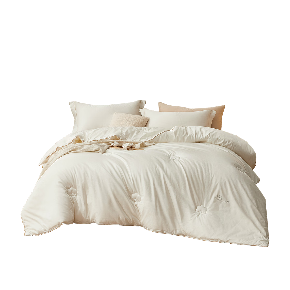 LUOLAI Home Textiles, 100-Count Pure Xinjiang Cotton Quilt, Class A Antibacterial Warm Pure Cotton Winter Comforter, Approximately 7.2 Ji