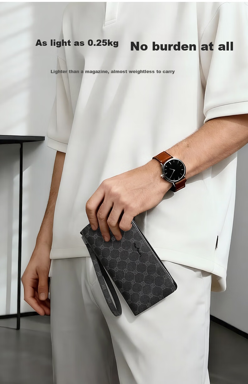 Pierre Cardin Men's PVC Clutch Bag Fashionable Multifunctional Wallet Birthday Gift for Dad 7