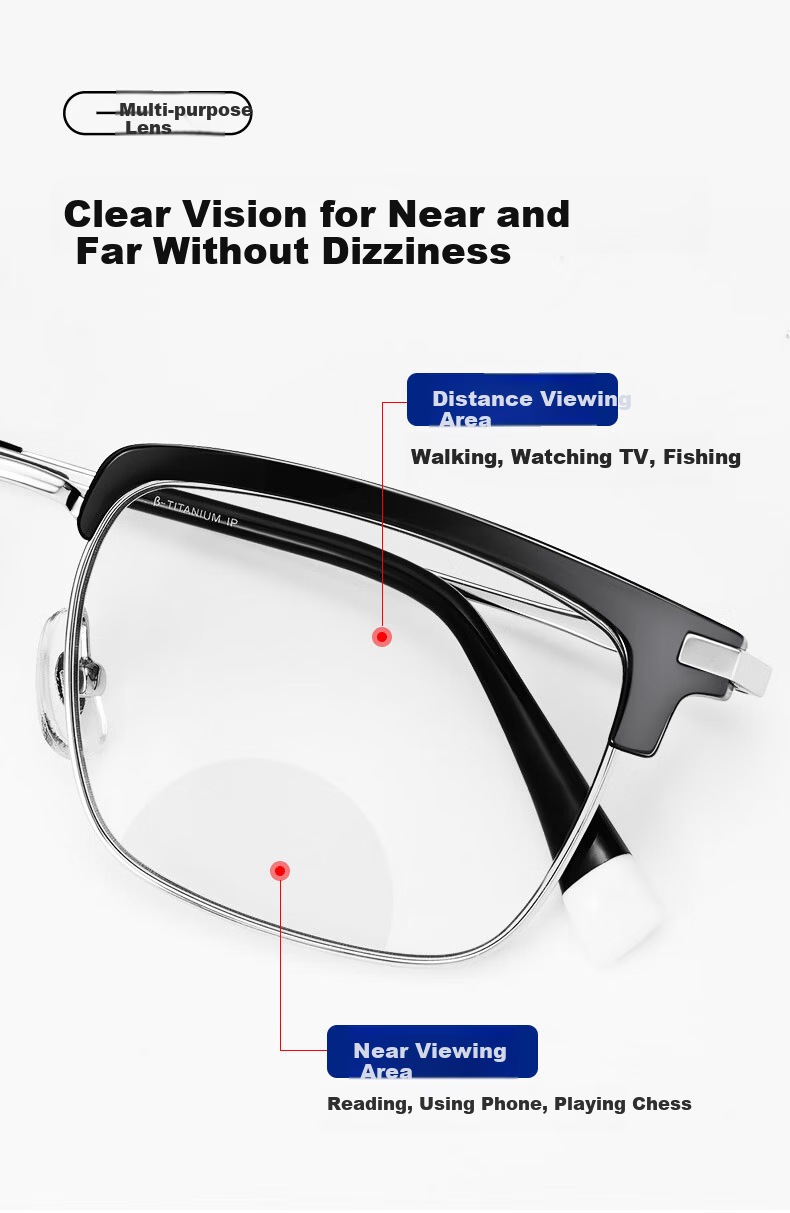 Sunset Red Bifocal Presbyopic Glasses for Men, Photochromic Sunglasses for Summer, AX5404, 300 Degree 3