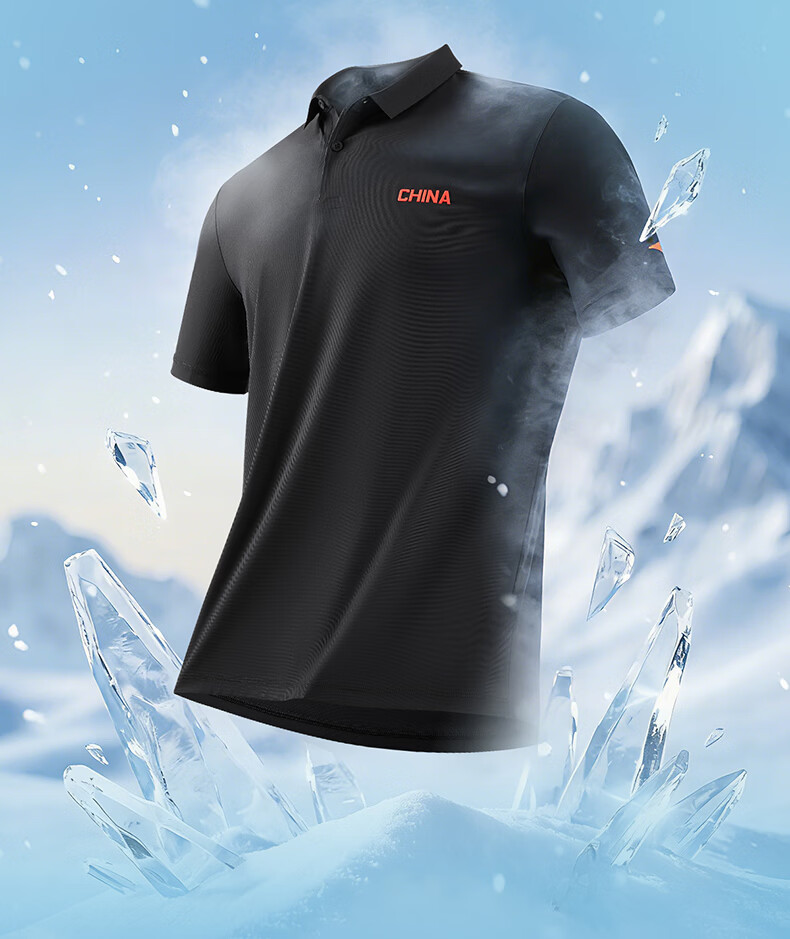 Erke Men's Micro Collar Short Sleeve T-Shirt Summer Sports Polo Shirt Outdoor Sun Protection Ice Cooling Deodorizing Tennis Sports Top 9