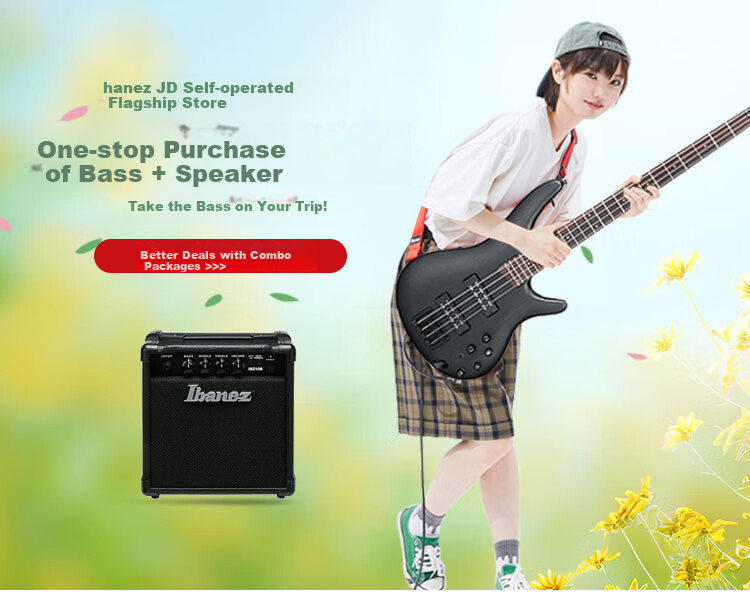 IBANEZ GSR320-BK Black Passive Pickup Electric Bass Guitar for Beginners, Men And Women, Four-String Bass 1