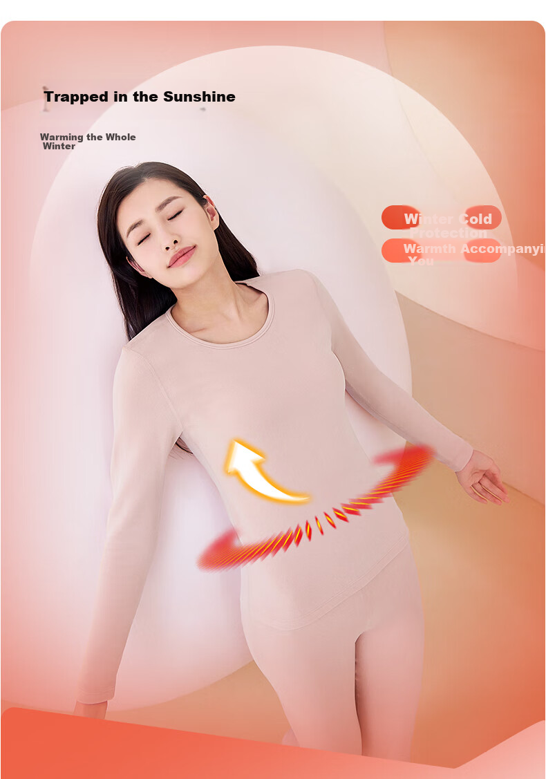 Yiershuang [Anti-Mite Deodorant] Autumn Winter Cashmere Silk Thermal Underwear Set 5A Antibacterial Women's Fleece-Lined Top and Bottom 2