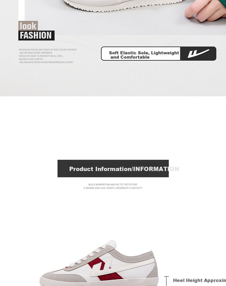 Warrior Official Canvas Shoes Women Summer 2026 Versatile Student Sports Shoes Thick Sole Height Increasing Sneakers Beige Gray Red Size 37 4