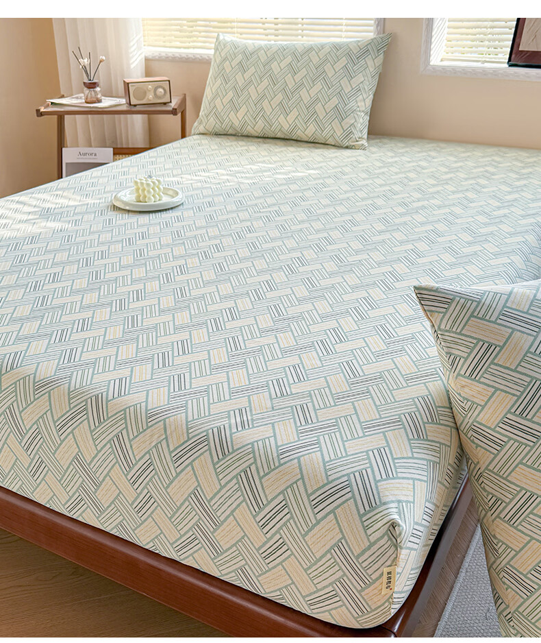 SOMERELLE Class A Mattress Cover Coarse Fabric Cooling Mat Thickened Cooling Mattress Protector Cover 180*200cm + Pair of Pillowcases 18